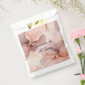 Romantic Blush Pink Gold Floral Weddenschap Bedankzakje (Gezegeld)