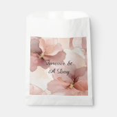 Romantic Blush Pink Gold Floral Weddenschap Bedankzakje (Voorkant)