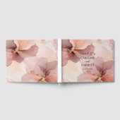 Romantic Blush Pink Gold Floral Weddenschap Gastenboek (Volledig)