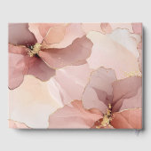 Romantic Blush Pink Gold Floral Weddenschap Gastenboek (Achterkant)