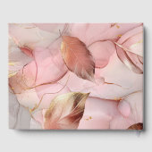 Romantic Blush Pink Gold Floral Weddenschap Gastenboek (Achterkant)