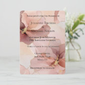 Romantic Blush Pink Gold Floral Weddenschap Kaart (Staand voorkant)