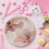 Romantic Blush Pink Gold Floral Weddenschap Papieren Bordje (Feest)