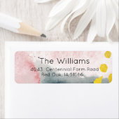 Romantic Blush Pink Grey and Gold Waterverf Etiket (Insitu)