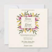 Romantic Blush Pink Lily Botanical Wedding Invite (Voorkant)