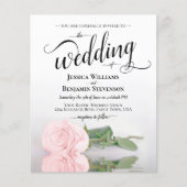 Romantic Blush Pink Rose BUDGET Weddenschap (Voorkant)