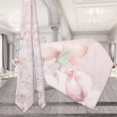 Romantic Blush Pink Secret Garden Roos Weddenschap Stropdas