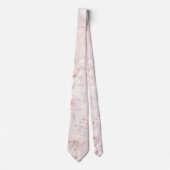 Romantic Blush Pink Secret Garden Roos Weddenschap Stropdas (Voorkant)