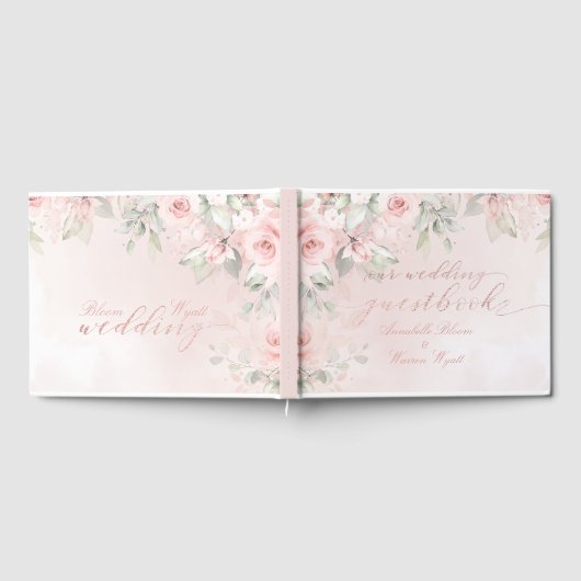 Romantic Blush Pink Secret Garden Rozen Gastenboek (Volledig)