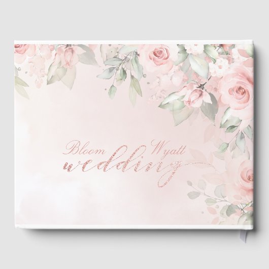 Romantic Blush Pink Secret Garden Rozen Gastenboek (Achterkant)