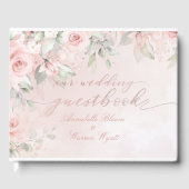 Romantic Blush Pink Secret Garden Rozen Gastenboek (Voorkant)