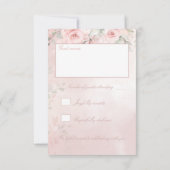 Romantic Blush Pink Secret Garden Rozen RSVP (Achterkant)