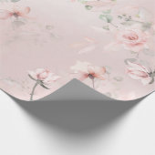 Romantic Blush Pink Secret Garden Rozen Weddenscha Cadeaupapier (Hoek)