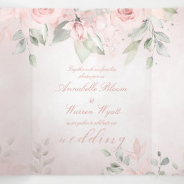 Romantic Blush Pink Secret Garden Rozen Weddenscha Drieluik Kaart