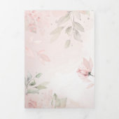Romantic Blush Pink Secret Garden Rozen Weddenscha Drieluik Kaart (Cover)