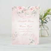 Romantic Blush Pink Secret Garden Rozen Weddenscha Kaart (Staand voorkant)