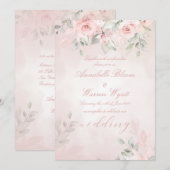 Romantic Blush Pink Secret Garden Rozen Weddenscha Kaart (Voorkant / Achterkant)