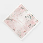 Romantic Blush Pink Secret Garden Rozen Weddenscha Servet (Hoek)