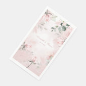 Romantic Blush Pink Secret Garden Rozen Weddenscha Servet (Hoek)