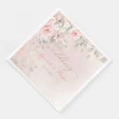 Romantic Blush Pink Secret Garden Rozen Weddenscha Servet (Hoek)