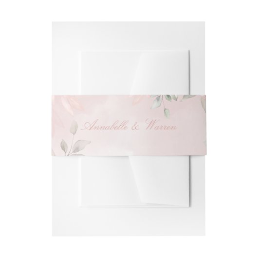 Romantic Blush Pink Secret Garden Rozen Weddenscha Uitnodigingen Wikkel (Voorkant Voorbeeld)