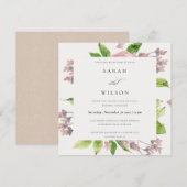 ROMANTIC BLUSH PINK WATERVERF FLORAL VERLOVING KAART (Voorkant / Achterkant)