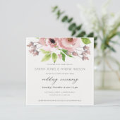 ROMANTIC BLUSH PINK WATERVERF FLORAL VERLOVING KAART (Staand voorkant)