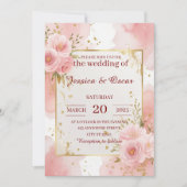 Romantic Blush Pink Waterverf Weddenschap Kaart (Voorkant)