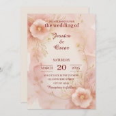 Romantic Blush Pink Waterverf Weddenschap Kaart (Voorkant / Achterkant)