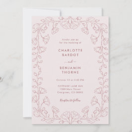 Romantic Blush Pink Weddenschap Kaart