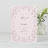 Romantic Blush Pink Weddenschap Kaart (Staand voorkant)