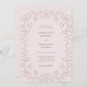 Romantic Blush Pink Weddenschap Kaart (Voorkant / Achterkant)