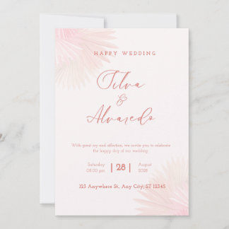 🌸 Romantic Blush Pink Wedding Invitation Kaart