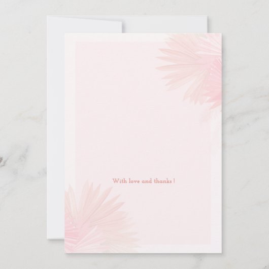 🌸 Romantic Blush Pink Wedding Invitation Kaart (Achterkant)