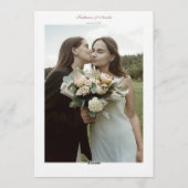 Romantic Blush Regency Lesbian Wedding Kaart (Achterkant)