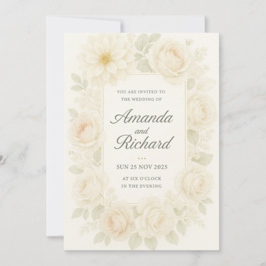 Romantic Blush Roos Weddenschap Kaart (Voorkant)