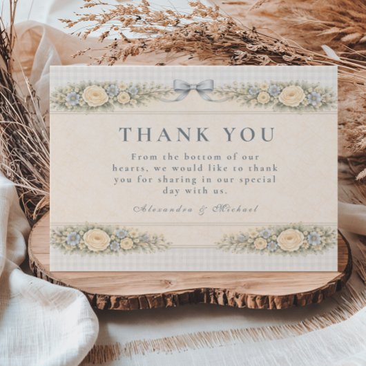 Romantic Blush Rose Arch Wedding Bedankkaart