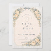 Romantic Blush Rose Arch Wedding Save The Date (Voorkant)