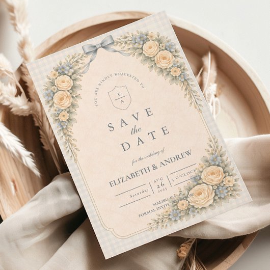 Romantic Blush Rose Arch Wedding Save The Date