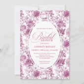 Romantic Blush Rose Pattern French Toile Bridal  Kaart (Voorkant)