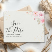 Romantic Blush Rose Wedding Briefkaart