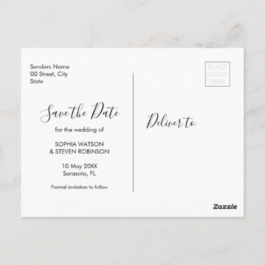 Romantic Blush Rose Wedding Briefkaart (Achterkant)