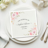 Romantic Blush Rose Wedding Servet