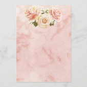 Romantic Blush Roses Elegant Weddding Invitat Kaart (Achterkant)