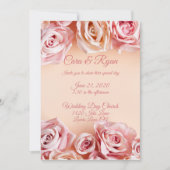 Romantic Blush Roses Elegant Weddding Kaart (Voorkant)