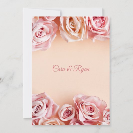 Romantic Blush Roses Elegant Weddding Kaart (Achterkant)
