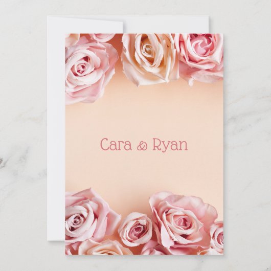 Romantic Blush Roses Elegant Weddding Save The Date (Achterkant)
