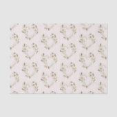 Romantic Blush Roses Feathers Floral Heart Love Tissuepapier (Voorkant)