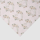 Romantic Blush Roses Feathers Floral Heart Love Tissuepapier (Detail)