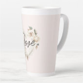 Romantic Blush Roses Feathers Heart Love Latte Mok (Rechterhoek)